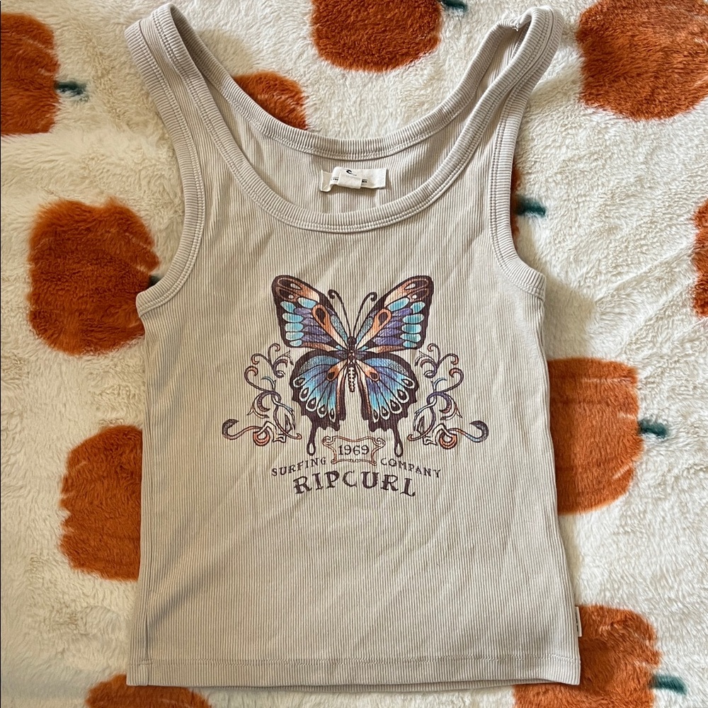 Rip Curl Beige Butterfly Tank Top